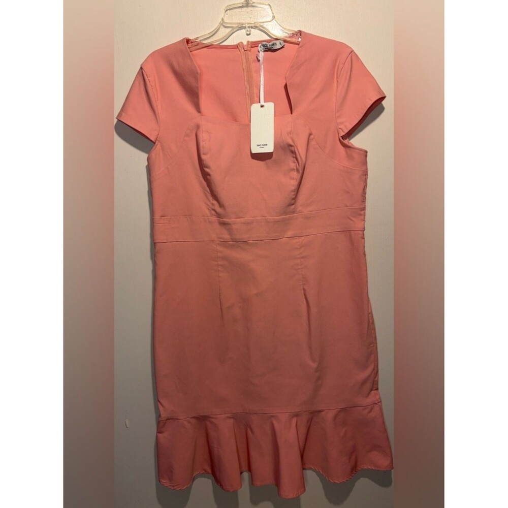 Grace Karin NWT Light Pink Sweetheart Neckline Sheath Ruffle Hem Dress Size 2XL